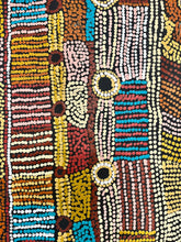 Load image into Gallery viewer, Colourful dot painting from NT "Minyma Kutjara (Two Sisters Travelling)" Cassyanne Woods 117cm x 81cm