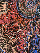 Load image into Gallery viewer, Close-up of Aboriginal dot painting 'Piltati Tjukurpa' by Rhoda Tjitayi, authentic Indigenous Dreamtime artwork, APY Lands painting for sale.