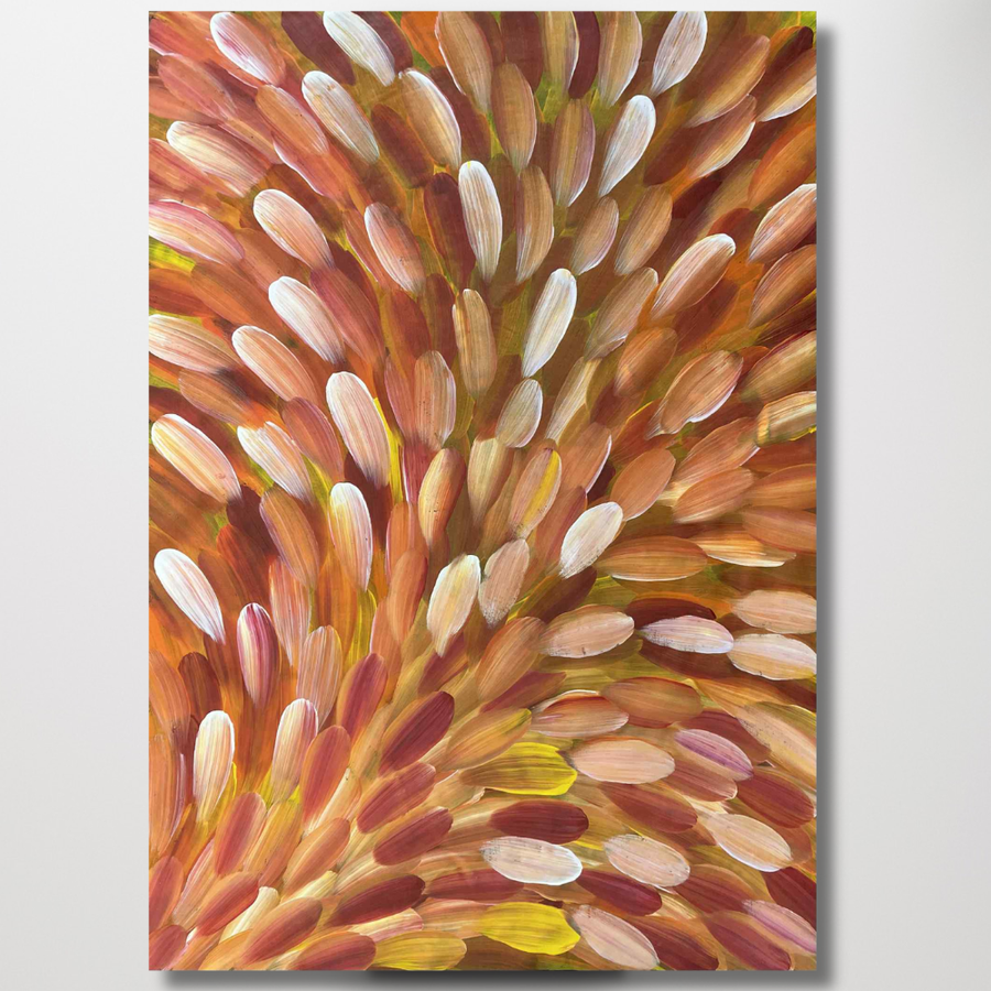 Esther Haywood Original painting Medicine Leaves orange tones