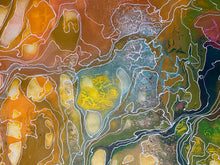 Load image into Gallery viewer, Large scale APY Lands Aboriginal artwork by Janice Stanley showing culturally significant salt lakes connected to the Seven Sisters story