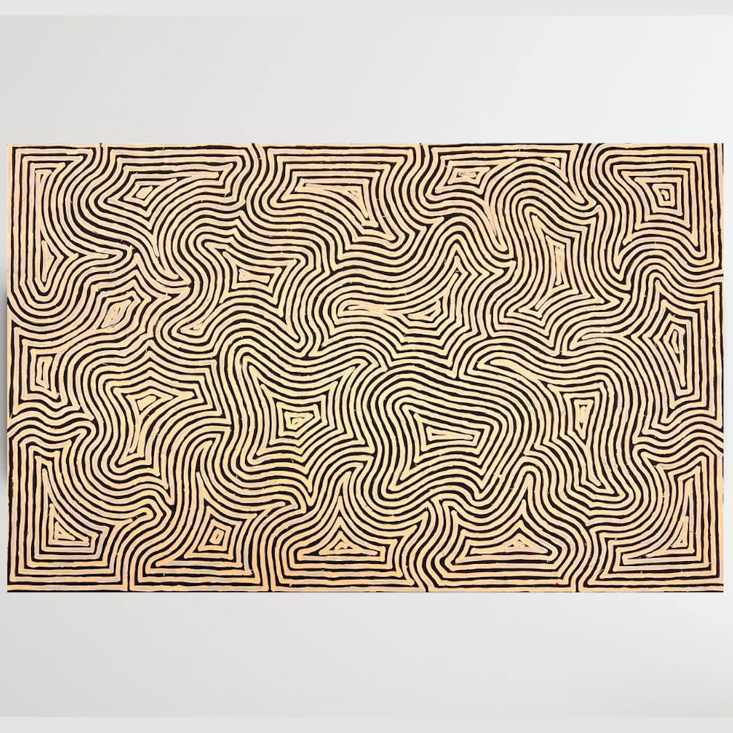 "Tingari" original Aboriginal painting by George Hairbrush Tjungurrayi, 150cm x 95cm - authentic Indigenous Australian artwork