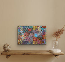 Load image into Gallery viewer, Interior styled view of Grandmother’s Country 2026 Aboriginal art canvas print by Michelle Possum Nungurrayi