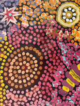 Load image into Gallery viewer, Aboriginal dot painting close up pink, orange, yellow, purple, maroon