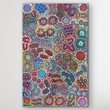 Load image into Gallery viewer, Vertical canvas view of Grandmother's Country painting by Michelle Possum Nungurrayi