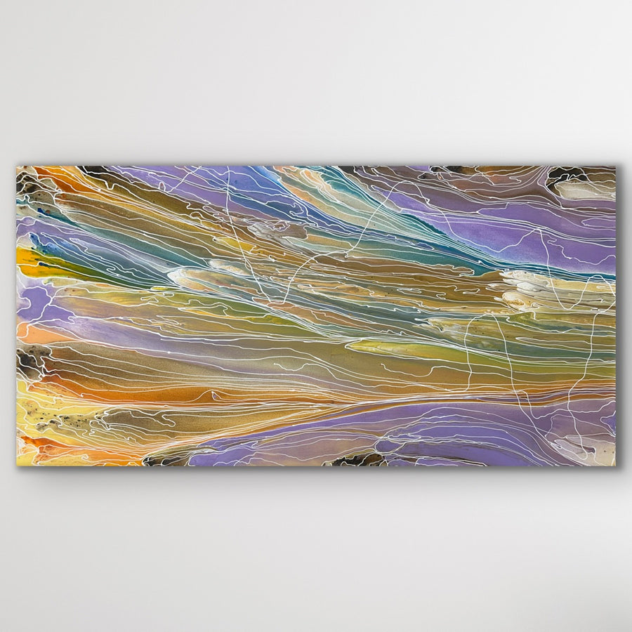 "Pantu (Salt Lake)" original Aboriginal painting by Janice Stanley, 171cm x 89cm - authentic Indigenous Australian artwork