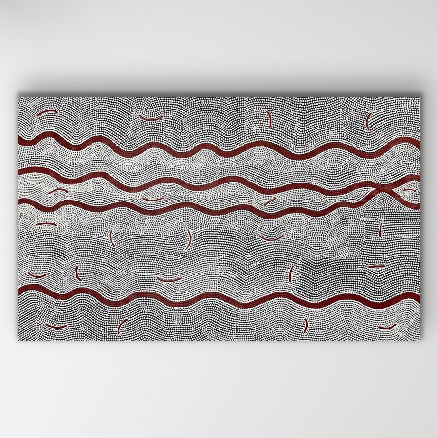 "Ngalyarrpa (Sand Dunes)" original Aboriginal painting by Alice Granites Napanangka, 87cm x 142cm - authentic Indigenous Australian artwork