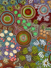 Load image into Gallery viewer, "Budgerigar Dreaming & Bush Tucker Story" Julieanne Nungurrayi Turner 200cm x 131cm