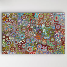 Load image into Gallery viewer, "Budgerigar Dreaming & Bush Tucker Story" Julieanne Nungurrayi Turner 200cm x 131cm