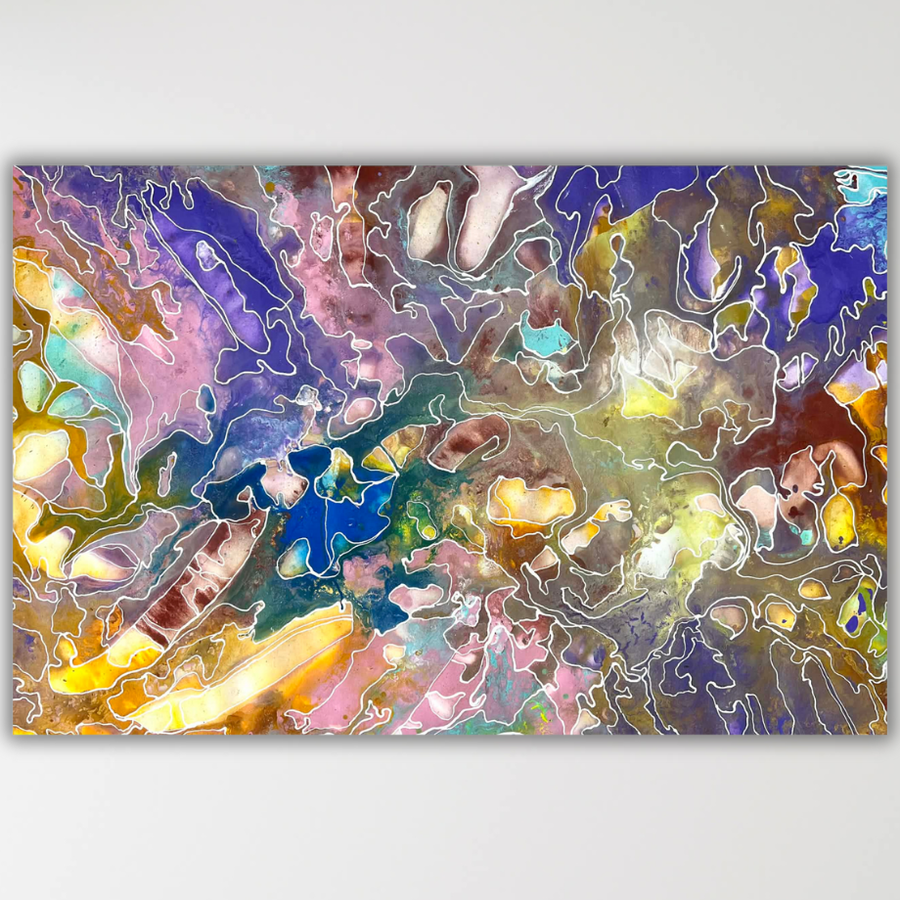 "Pantu (Salt Lake)" original Aboriginal painting by Janice Stanley, 136cm x 88cm - authentic Indigenous Australian artwork