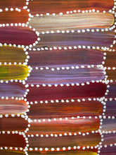 Load image into Gallery viewer, Detailed dot painting from Utopia NT with red, orange, purple, yellow and cream