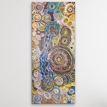 Load image into Gallery viewer, "Seven Sisters Dreaming (Kungkarangkalpa Tjukurpa)" Tanya Brady 199cm x 86cm APY lands authentic aboriginal artwork for sale