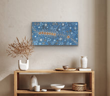 Load image into Gallery viewer, Large size Seven Sisters Dreaming Aboriginal art canvas print by Michelle Possum Nungurrayi