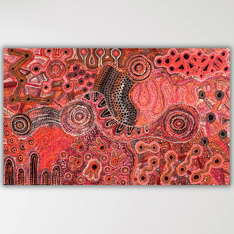 "Mamungari-Nya" original Aboriginal painting by Renae Nakamarra Nelson, 145cm x 88cm - authentic Indigenous Australian artwork