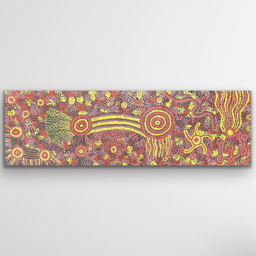 "Mamungari-Nya" original Aboriginal painting by Renae Nakamarra Nelson, 118cm x 38cm - authentic Indigenous Australian artwork