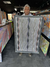 Load image into Gallery viewer, Marshall Jangala Robertson Aboriginal dot art Seed Dreaming showing flowing patterns inspired by ancestral stories
