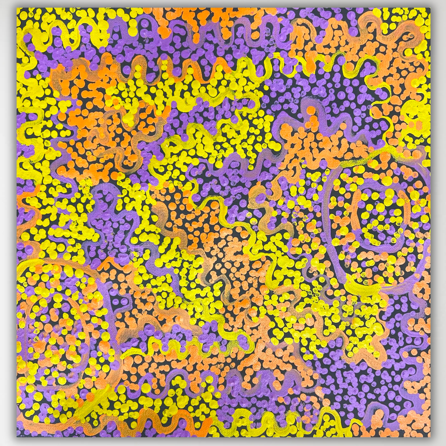 "My Father's Country (Pukatja)" Rachel Lyons 31cm x 30cm, original Aboriginal painting