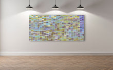 Load image into Gallery viewer, Original Aboriginal Painting Yam Dreaming Jeannie Mills Pwerle 212cm x 105cm displayed in gallery setting