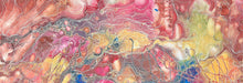 Load image into Gallery viewer, Detail of Pantu Salt Lake painting by Janice Stanley showing flowing salt lake forms and layered acrylic texture
