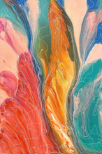 Load image into Gallery viewer, Flat artwork image of Pantu Salt Lake Sunset Aboriginal print by Janice Stanley, Indigenous desert art reproduction on canvas