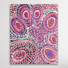 Load image into Gallery viewer, Colorful Aboriginal art with pink and purple circles on a white background