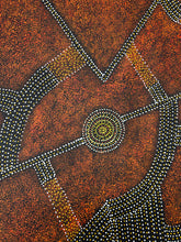 Load image into Gallery viewer, Section of Bush Plum Dreaming painting by Roseanne Morton in deep red hues