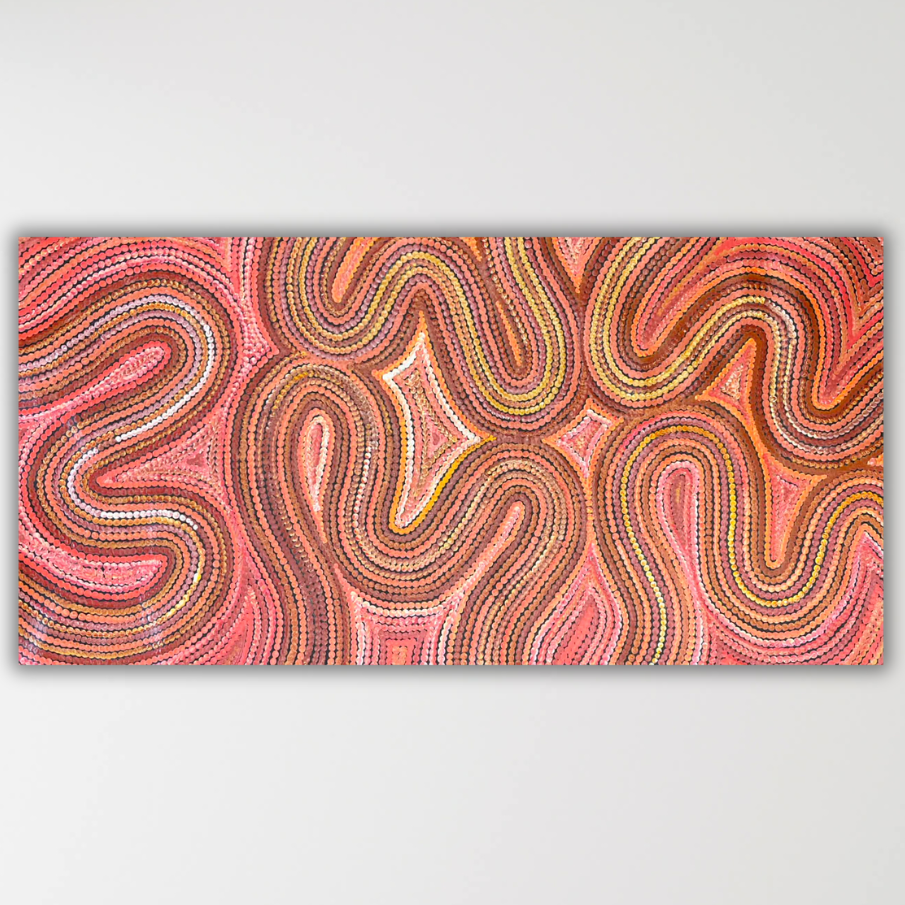 Gwenda Turner original painting sand dunes orange, yellow and red colours