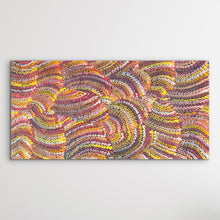 Load image into Gallery viewer, Earthy coloured Aboriginal Dot Painting on white wall