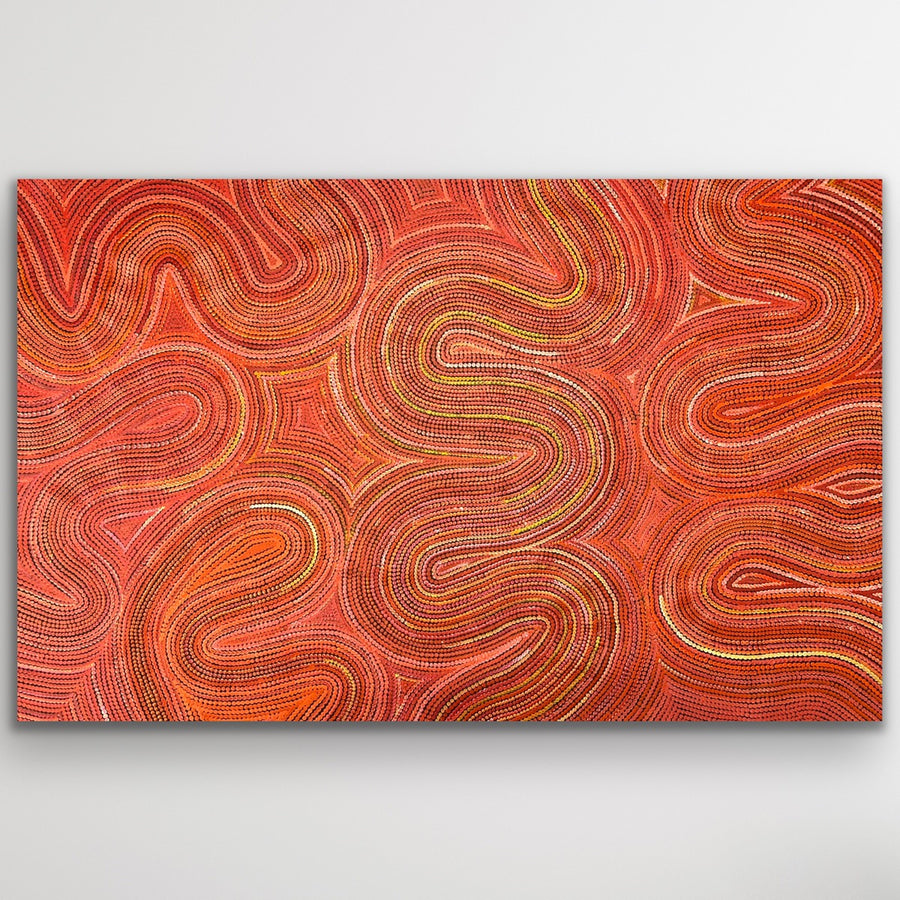 "Sand Dunes (Tali)" original Aboriginal painting by Gwenda Turner Nungurrayi, 180cm x 116cm - authentic Indigenous Australian artwork