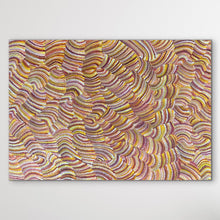 Load image into Gallery viewer, "Sand Dunes (Tali)" Maureen Nampijinpa Hudson 128cm x 90cm Sand Colours orange, beige, yellow, red, displayed on white wall horizontal