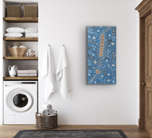 Load image into Gallery viewer, Blue toned Seven Sisters Dreaming Aboriginal painting reproduction by Michelle Possum Nungurrayi on canvas