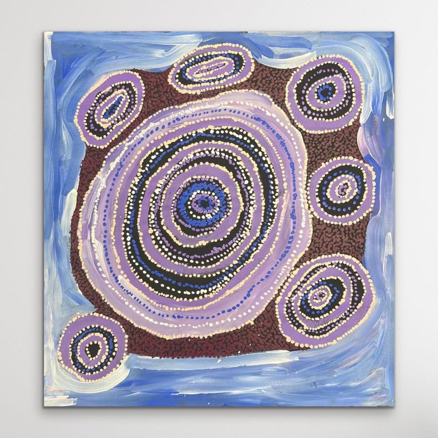 "Seven Sisters Dreaming (Kungkarangkalpa Tjukurpa)" original Aboriginal painting by Tanya Brady, 76cm x 70cm - authentic Indigenous Australian artwork