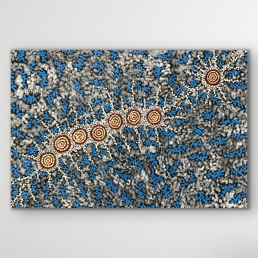 Aboriginal artwork Seven Sisters Dreaming on canvas by Michelle Possum Nungurrayi