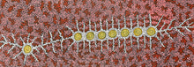 Load image into Gallery viewer, Aboriginal painting Seven Sisters Dreaming showing linear pathways and symbols by Michelle Possum Nungurrayi