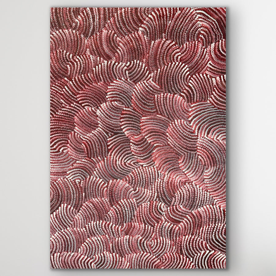 "Sand Dunes (Tali)" original Aboriginal painting by Maureen Nampijinpa Hudson, 118cm x 80cm - authentic Indigenous Australian artwork