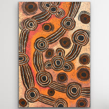 Load image into Gallery viewer, Vertical layout of “Minyma Malilu” showing flowing linework and storytelling detail in warm desert palette