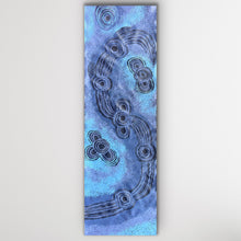 Load image into Gallery viewer, Alternate vertical angle of Minyma Mailiu highlighting the fluid linework and symbolic circles representing water and movement.