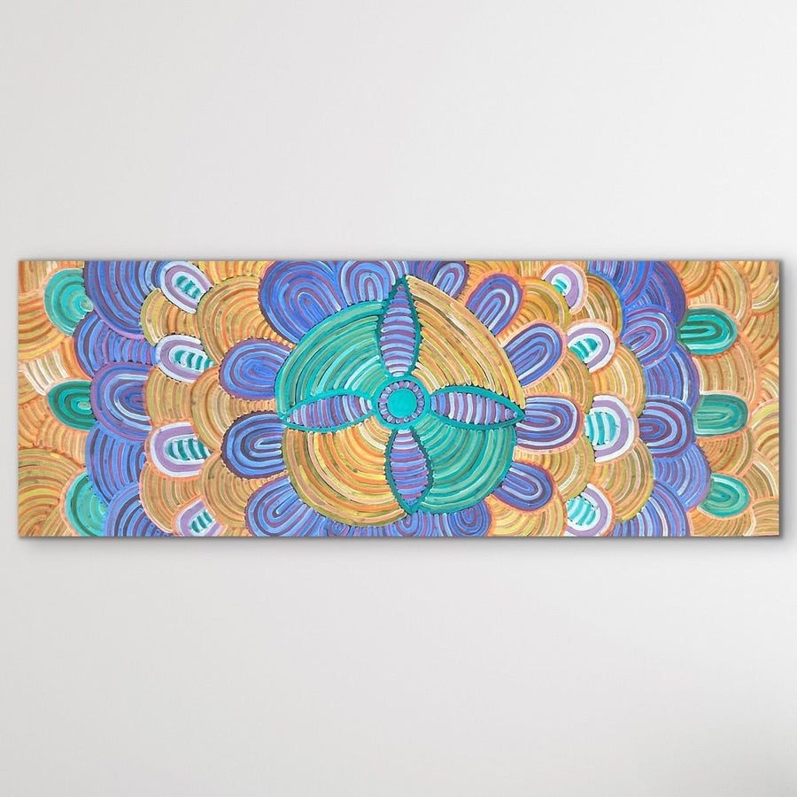 "Awelye" original Aboriginal painting by Jessie Bird Ngale, 196cm x 72cm - authentic Indigenous Australian artwork
