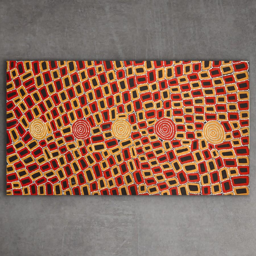"Tingari" original Aboriginal painting by Walala Tjapaltjarri, 168cm x 99cm - authentic Indigenous Australian artwork