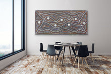 Load image into Gallery viewer, "Seven Sisters Dreaming" original Aboriginal painting by Marshall Jangala Robertson, 203cm x 93cm - authentic Indigenous Australian artwork