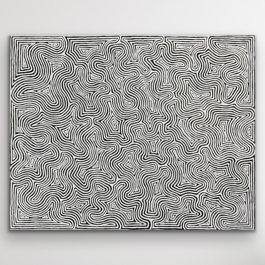 "Tingari" original Aboriginal painting by George Hairbrush Tjungurrayi, 180cm x 143cm - authentic Indigenous Australian artwork