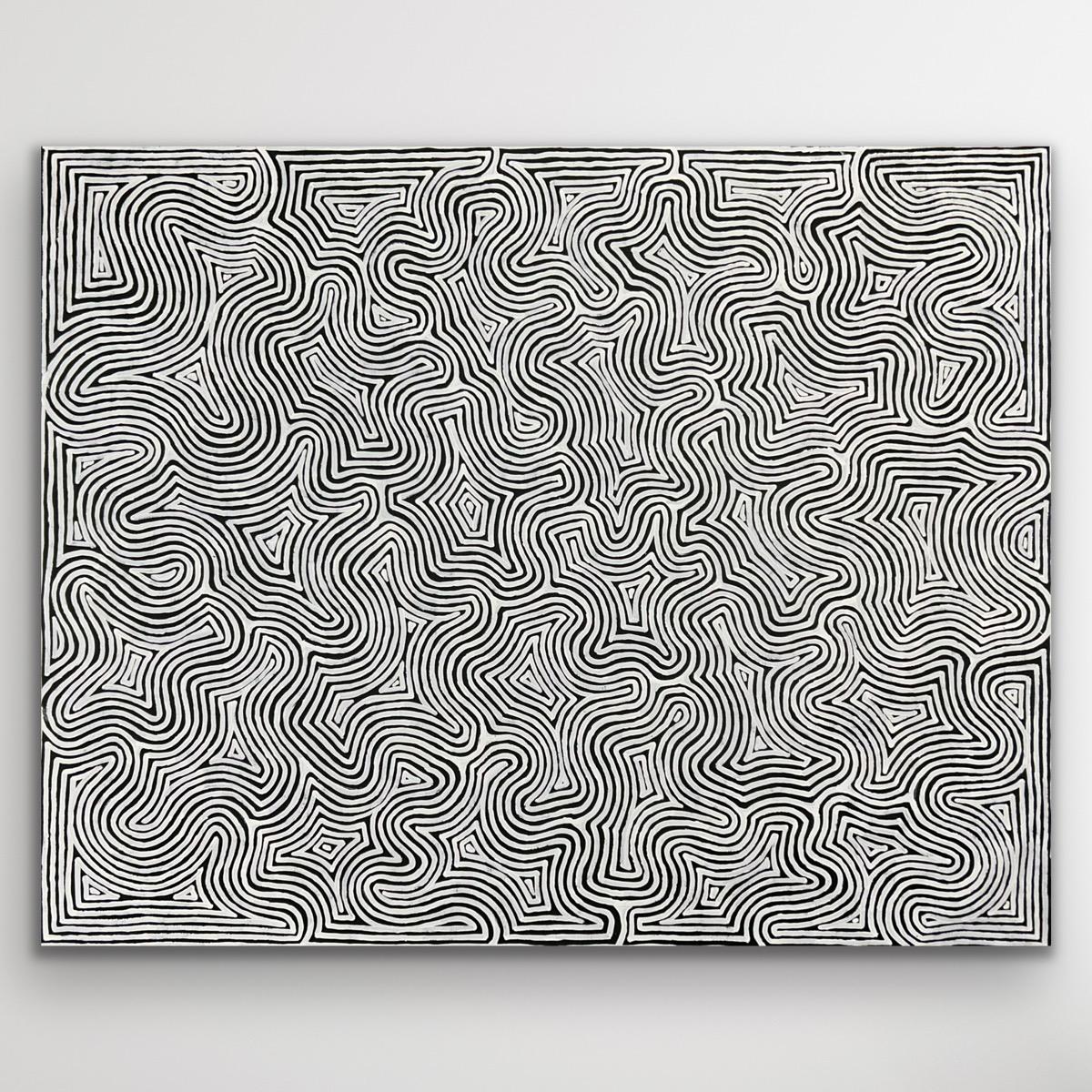 "Tingari" original Aboriginal painting by George Hairbrush Tjungurrayi, 180cm x 143cm - authentic Indigenous Australian artwork