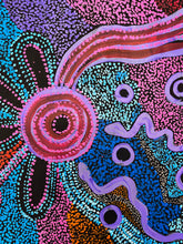 Load image into Gallery viewer, "Piltati Tjukurpa" Rhoda Tjitayi 87cm x 59cm leading APY Lands artist snake dreaming story close up dot painting