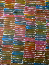 Load image into Gallery viewer, Close-up of Yam Dreaming by Jeannie Mills Pwerle showing detailed rainbow dot patterns 213cm x 104cm