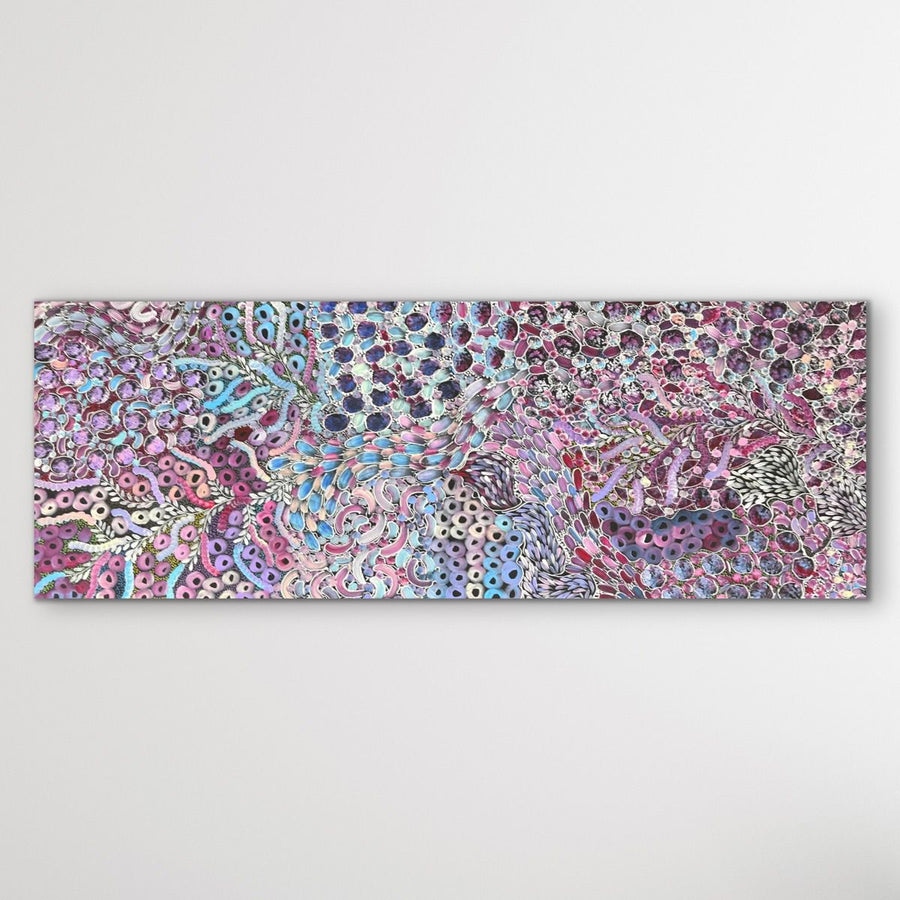 "Yam Dreaming" original Aboriginal painting by Rachael Nambula, 199cm x 73cm - authentic Indigenous Australian artwork