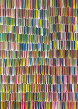 Load image into Gallery viewer, "Yam Dreaming" Aboriginal art by Jeannie Mills Pwerle - close-up detail, 100cm x 72cm