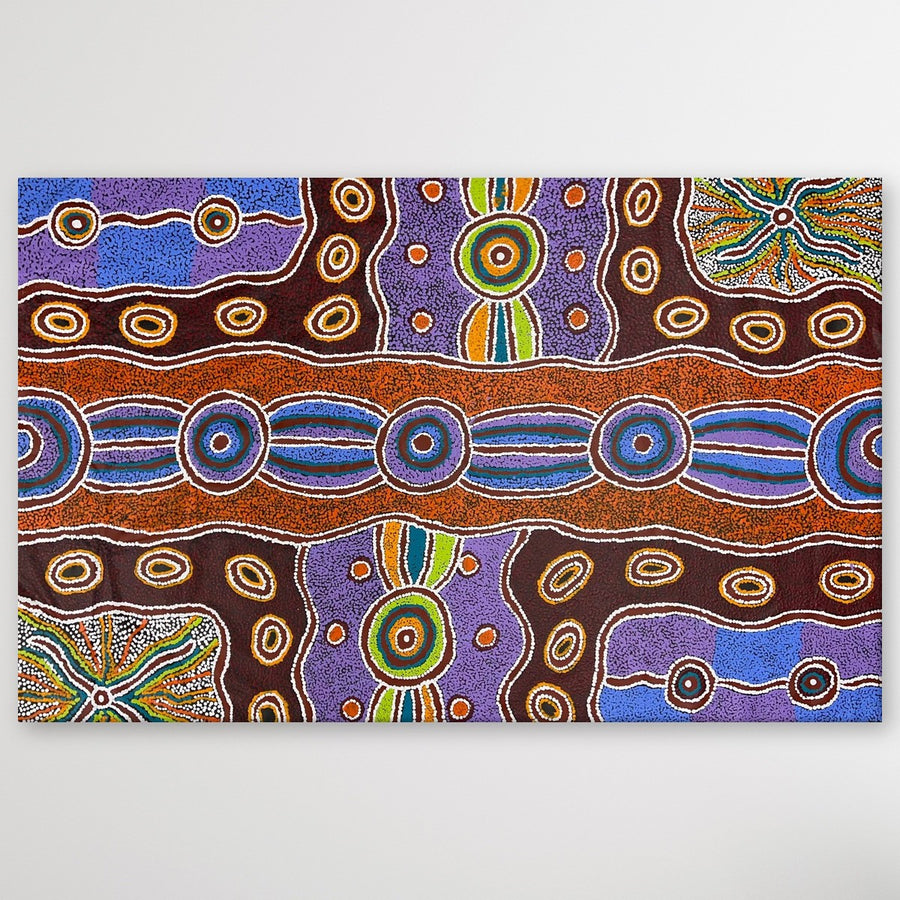 "Ngapari" original Aboriginal painting by Barbara Baker, 174cm x 115cm - authentic Indigenous Australian artwork