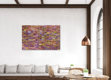 Load image into Gallery viewer, "Yam Dreaming" by Jeannie Mills Pwerle - gallery wall display view, 150cm x 97cm