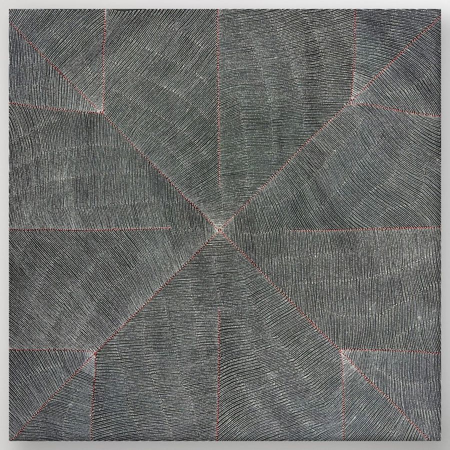 "Anatye (Bush Potato)" original Aboriginal painting by Margaret Pula Loy, 90cm x 90cm - authentic Indigenous Australian artwork