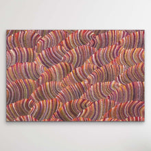 Load image into Gallery viewer, Maureen Nampijinpa Hudson 'Sand Dunes (Tali)' print depicting moonlight dunes with textured patterns - Clifford Possum Tjapaltjarri's cousin, Uluru artist