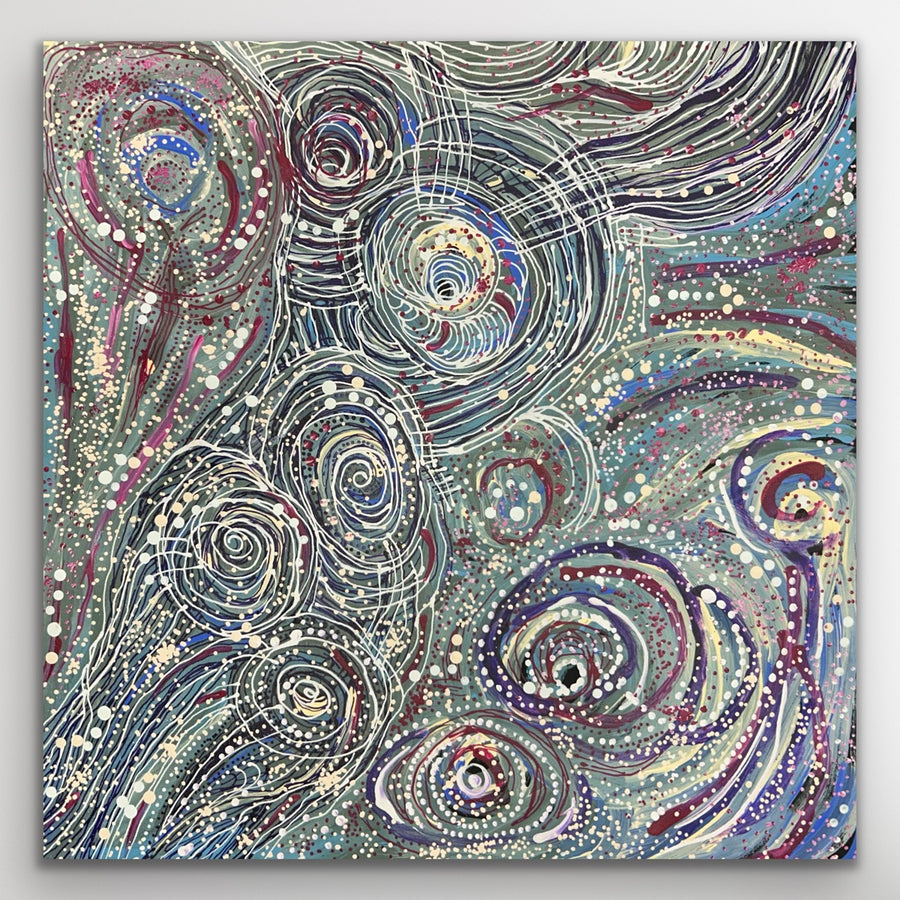 "Minyma Malilu" by Carolanne Ken, original Aboriginal painting, 60cm x 60cm